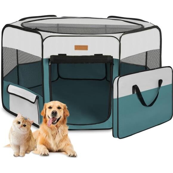 Portable Pet Play Pen for Cat, Puppies, Rabbits, Chickens, Foldable Large - Picture 1 of 7